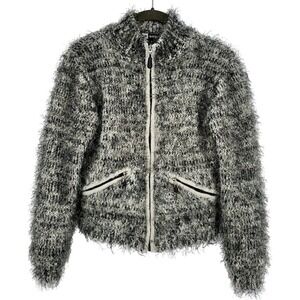 Jamie Sadock Cardigan Full Zip‎ Pockets Eyelash Sweater Petite SEE MEASUREMENTS!